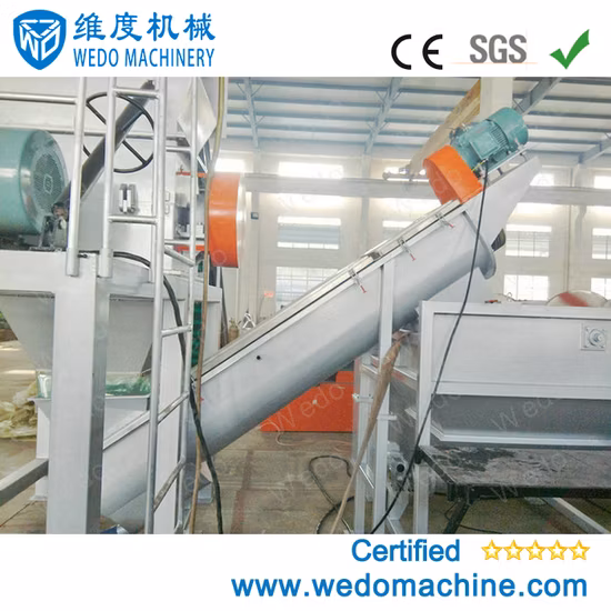 PP Pipe HDPE Bottle Shredding Crushing Washing Recycling Machine with Friction Washer