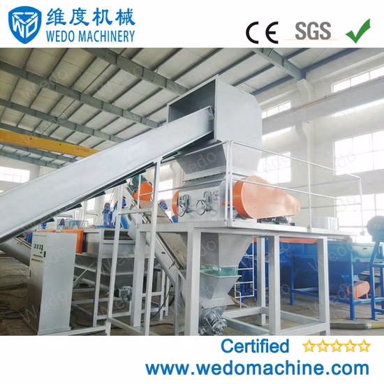 PP Pipe HDPE Bottle Shredding Crushing Washing Recycling Machine with Friction Washer