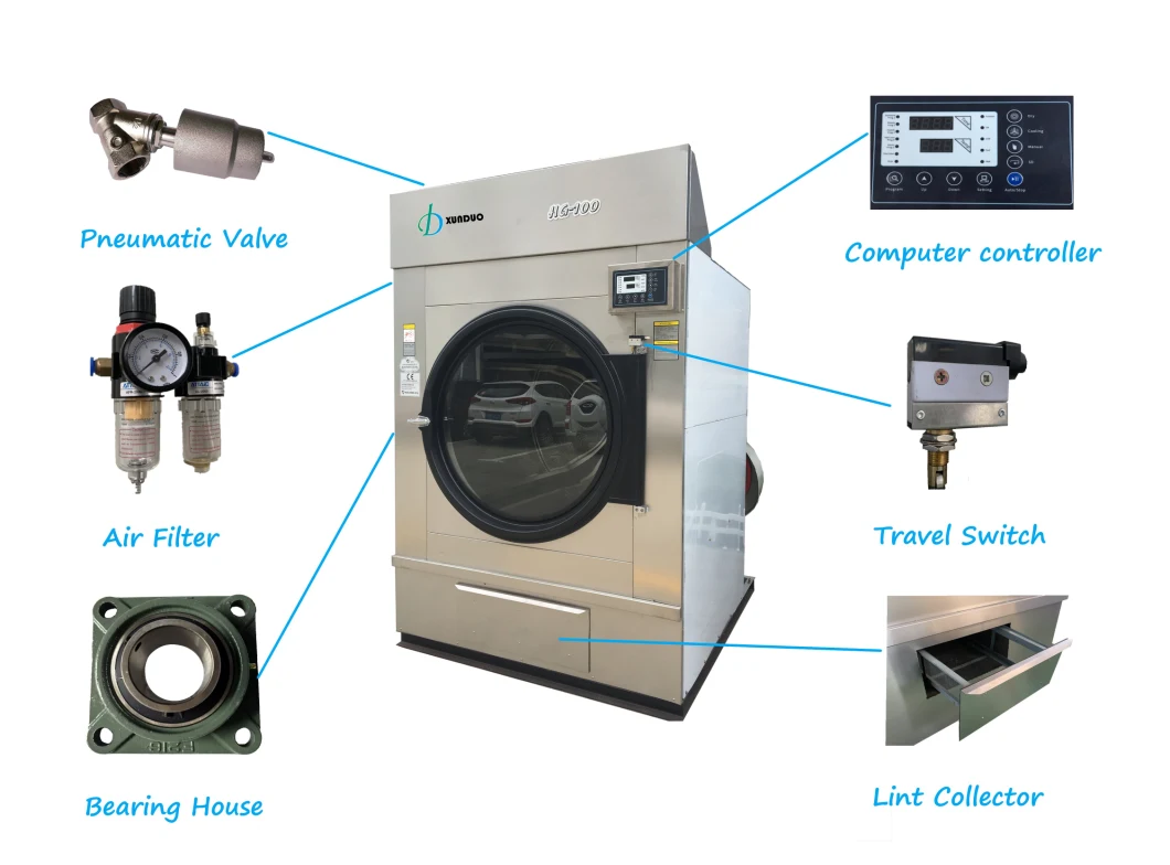 Big Promotion Industrial Laundry Dryer Machine for Hotel, Hospital, Laundry Service